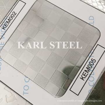 Folha de Kem005 gravada cor de prata de aço inoxidável 201